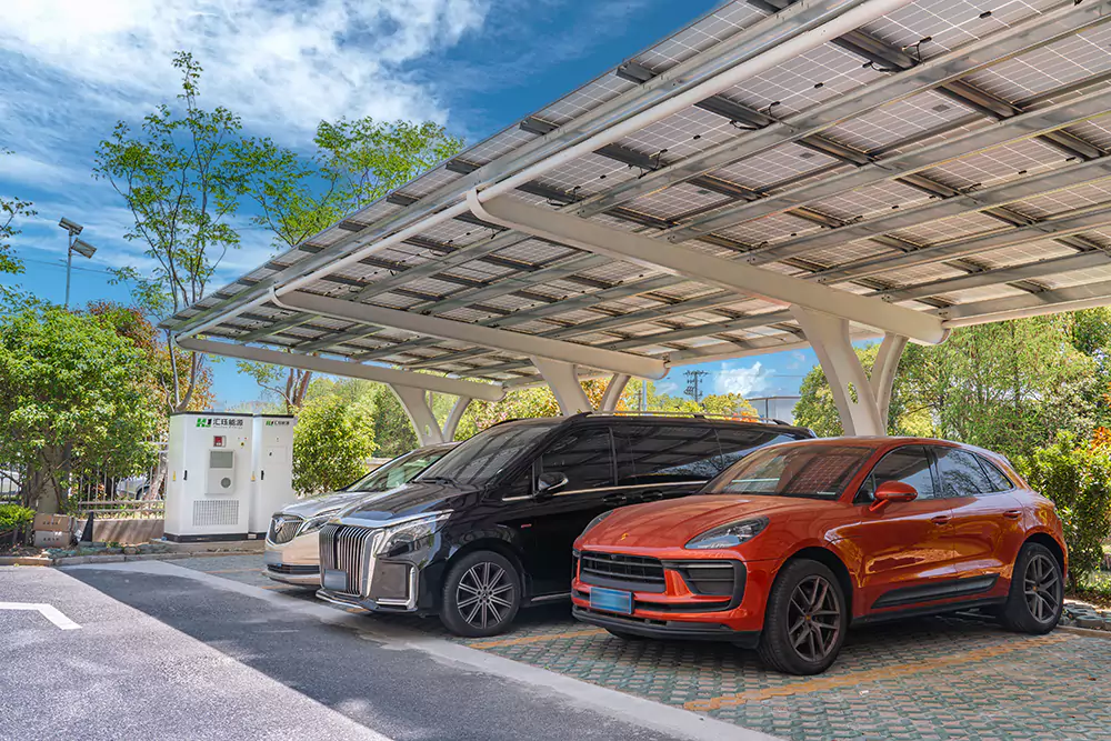 上海海集能总部光伏车棚+储能+充电桩项目